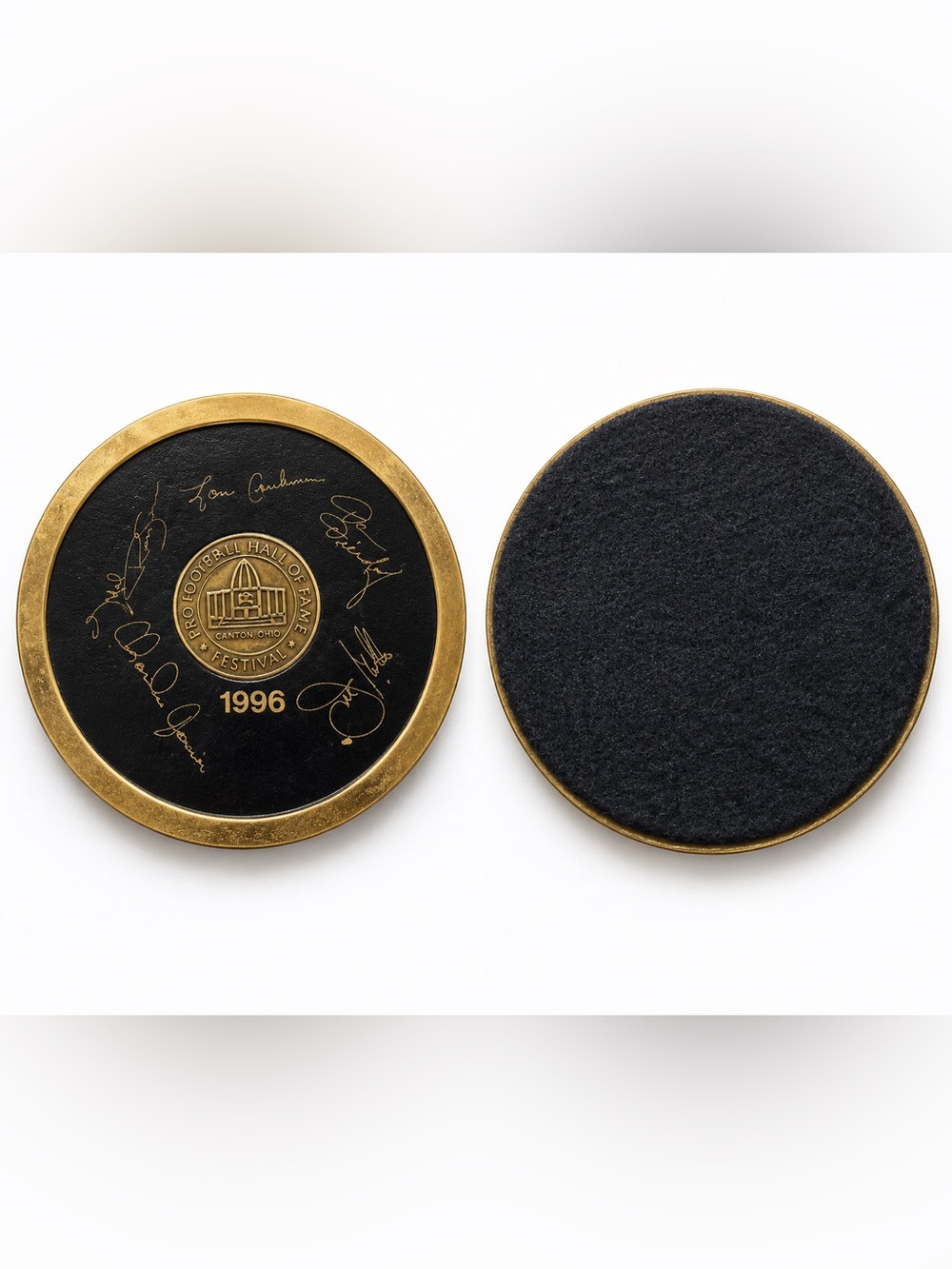 Vintage 1996 Pro Football Hall of Fame Festival Coaster Set – Autograph canton
